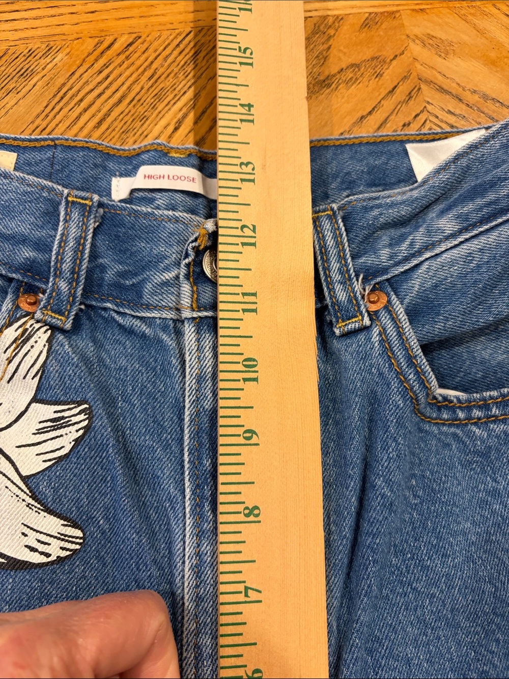 Levi’s x Farm Rio High Loose Floral Lilies Wide Leg Jeans Size 26 90s Boho Colab - Picture 8 of 12